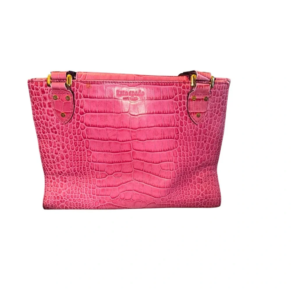 Kate Spade | Pink Alligator Embossed Shoulder Bag | Medium Tote Purse‎